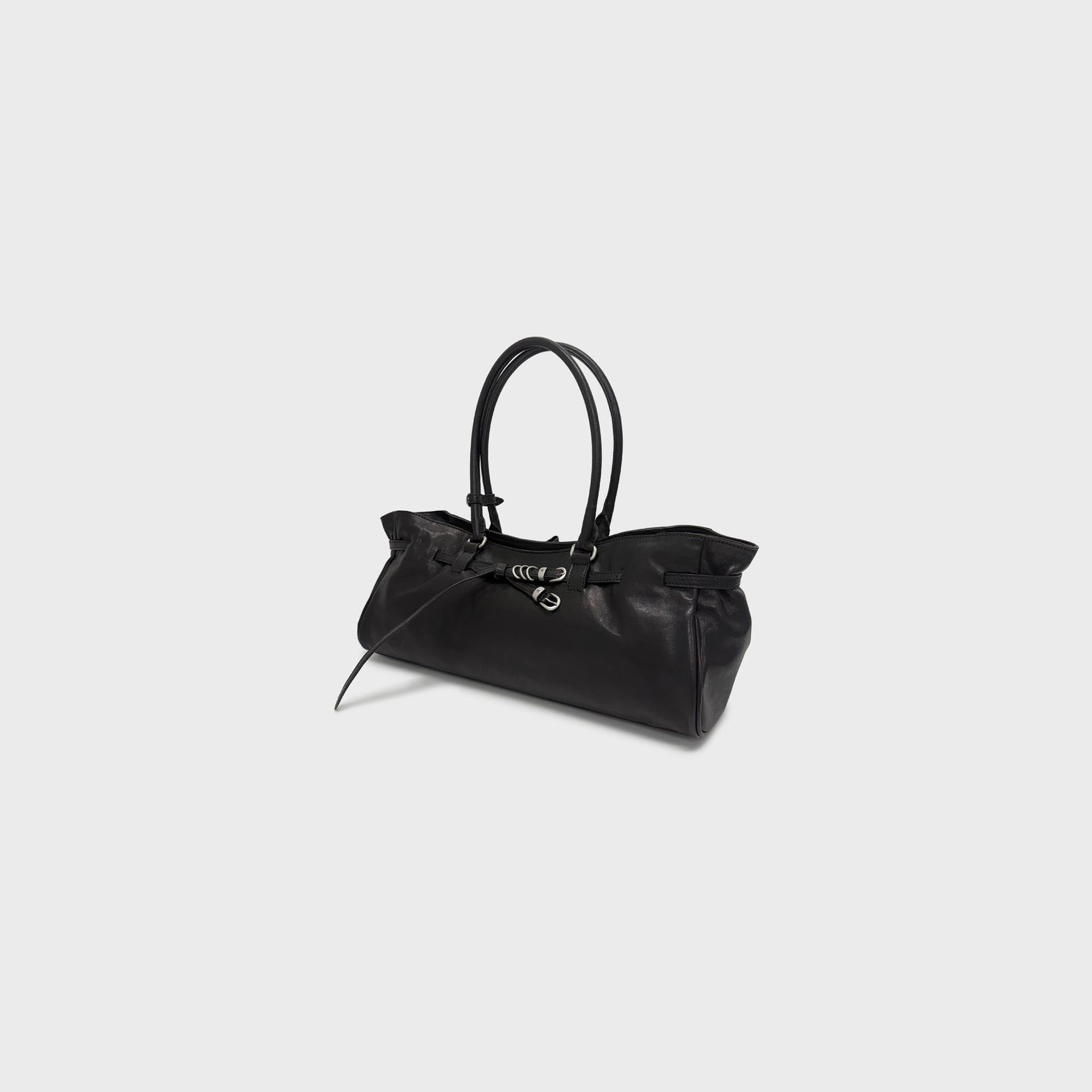 MARGESHERWOOD Soft Grandma Shoulder Bag - Black Pull Up