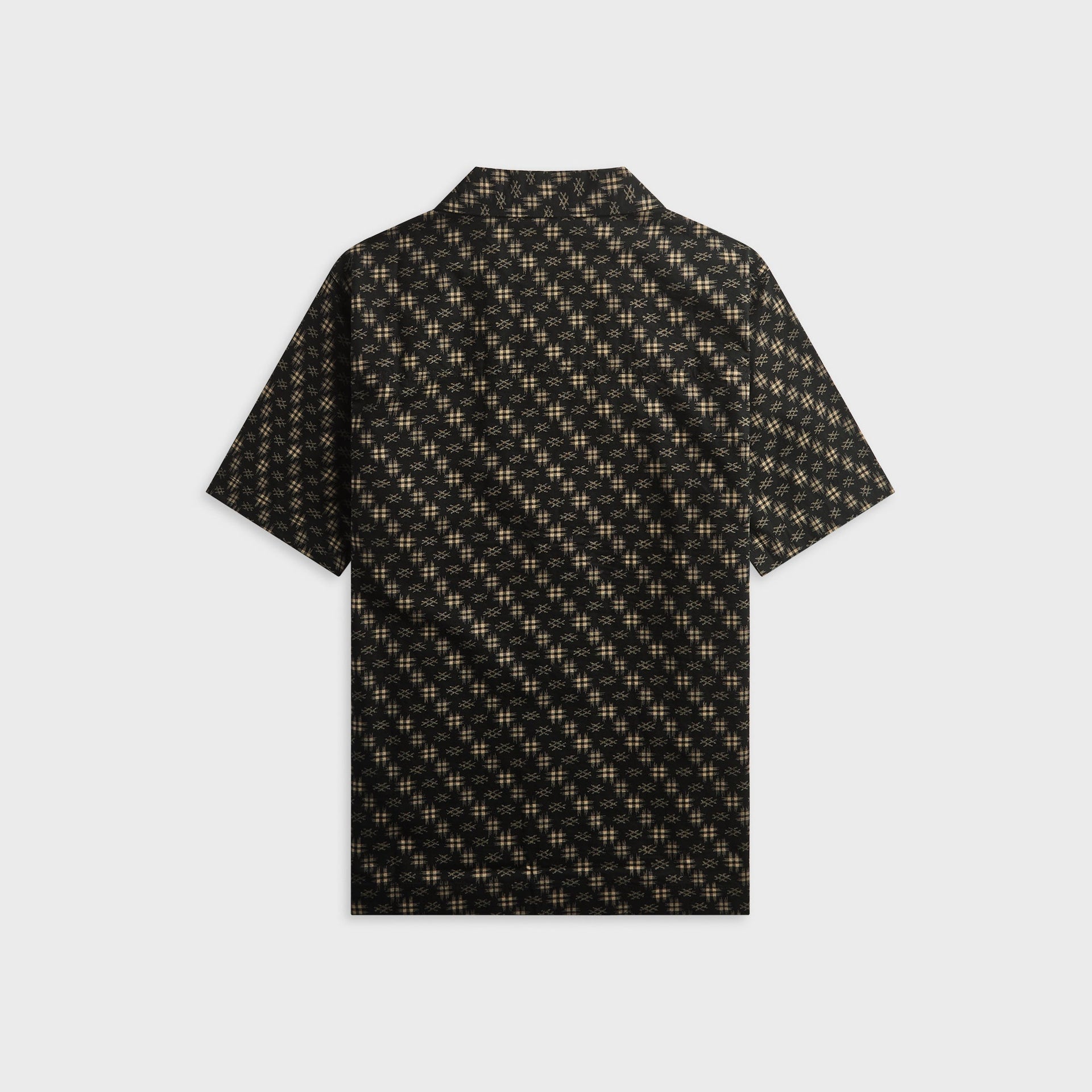 Maharishi 7320 Kasuri Cuban Collar Shirt - Sumi Black