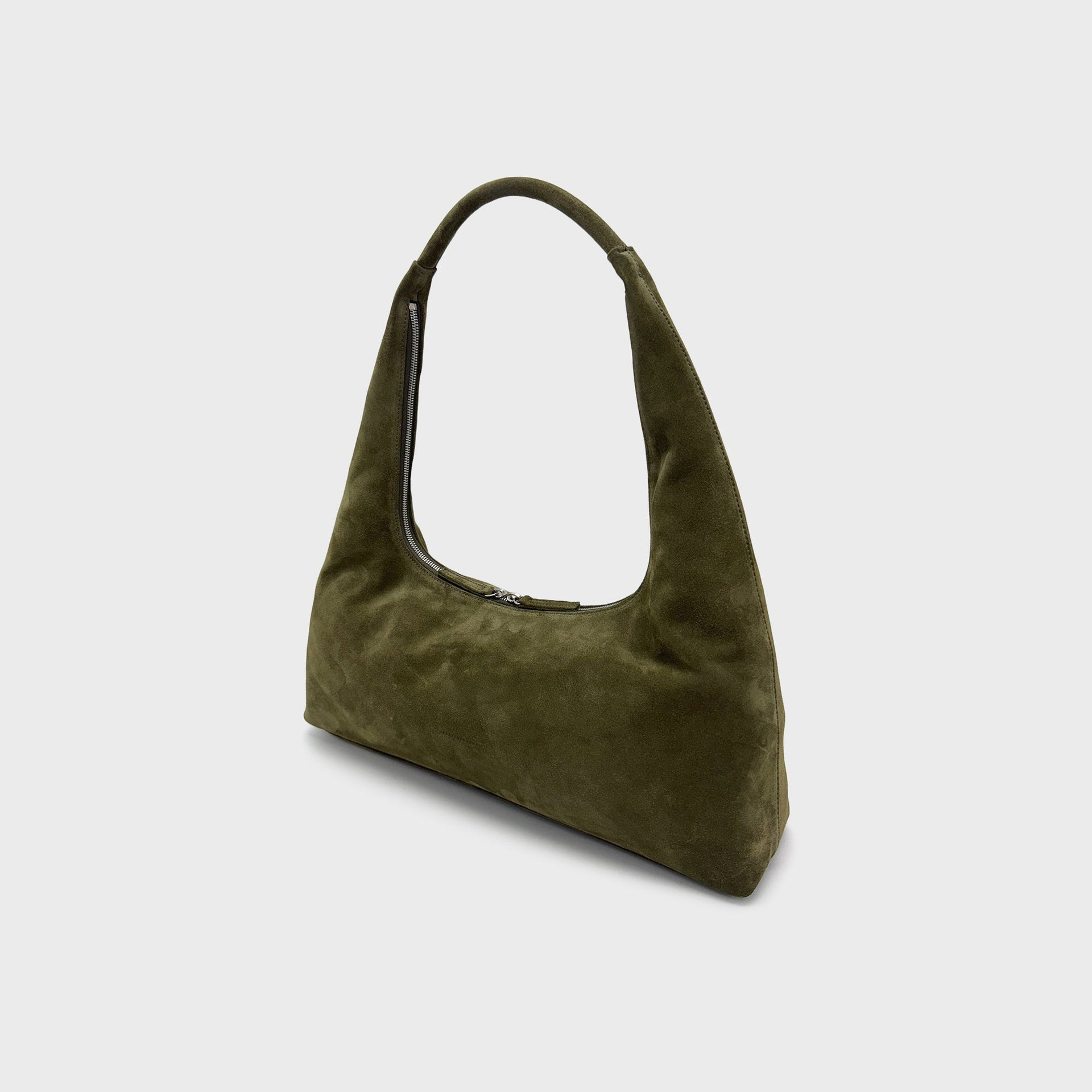 MARGESHERWOOD Hobo Large Bag - Dark Olive Suede