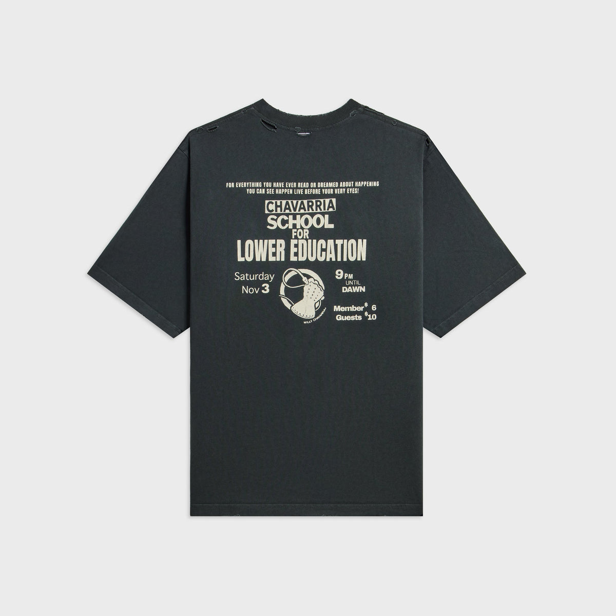 Willy Chavarria Lower Education Standard Tee - Black Beauty