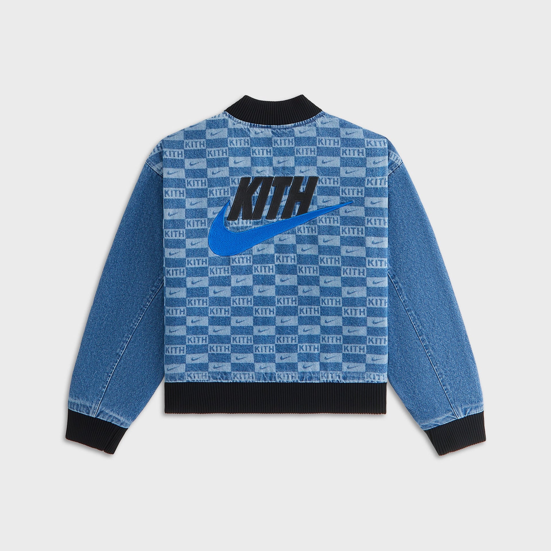Kith Kids for Nike Denim Laser Etched Varsity Jacket - Mystic Navy