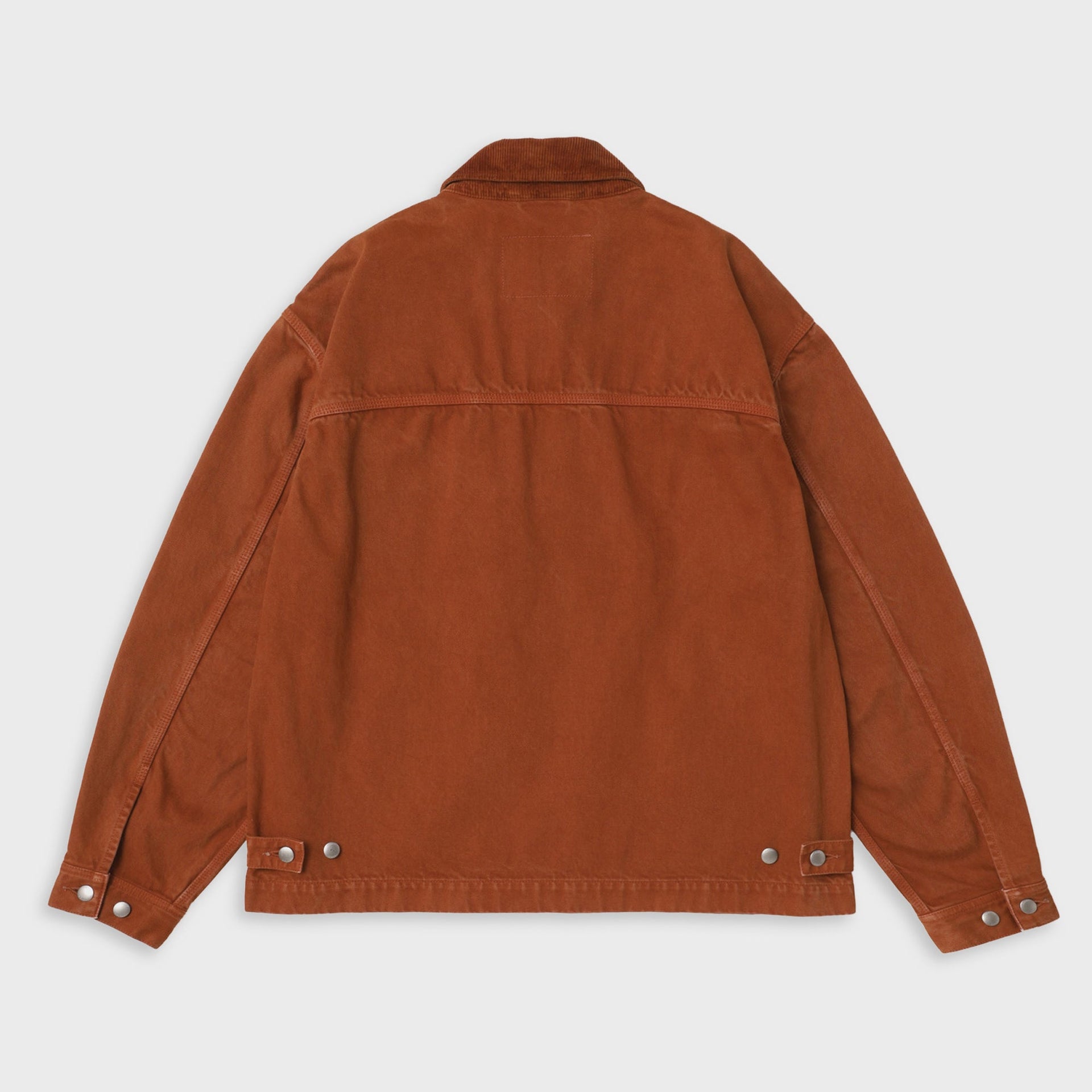 vowels Cord Collared Zip Up Jacket - Persimmon
