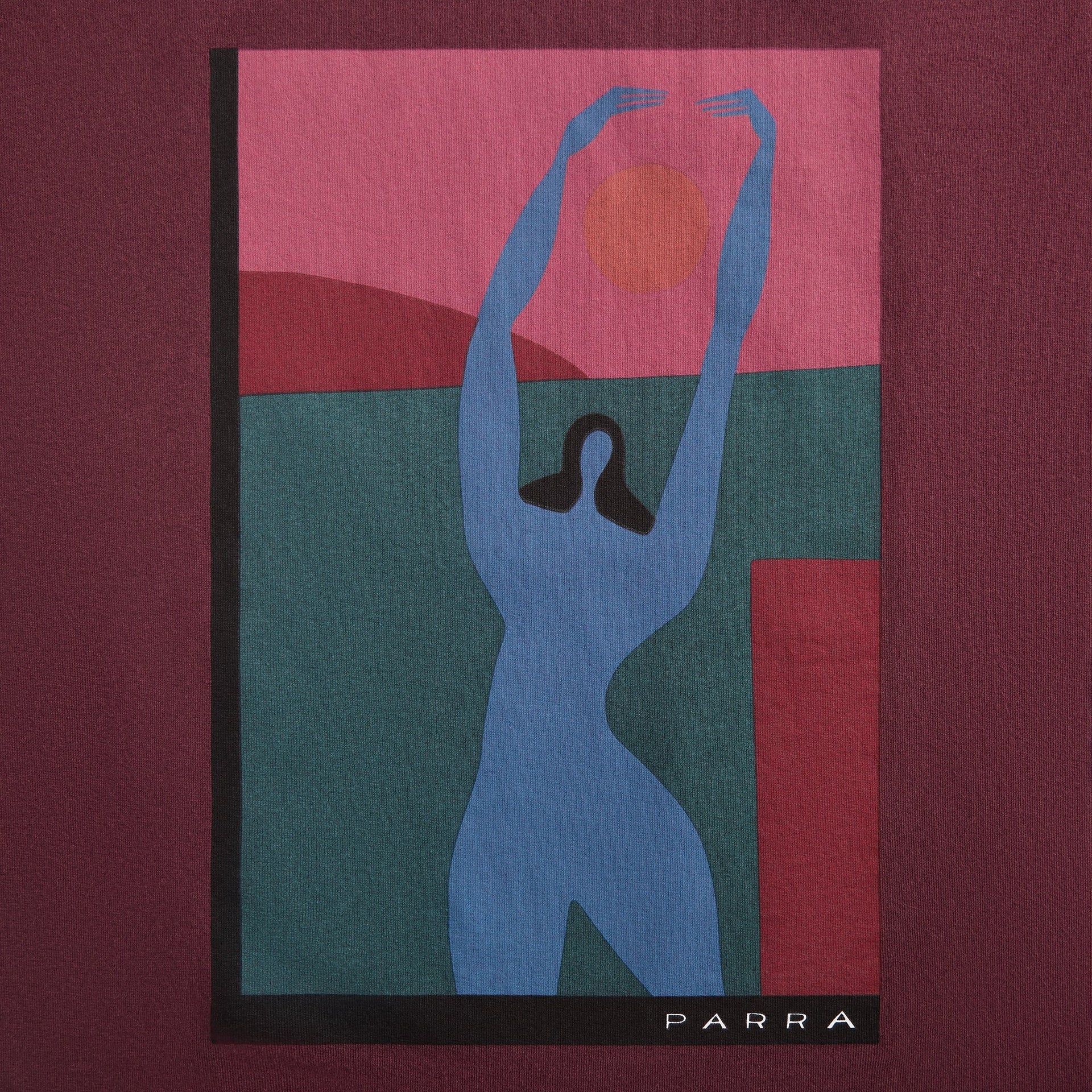 by Parra Protect The Sun Tee - Dark Burgundy