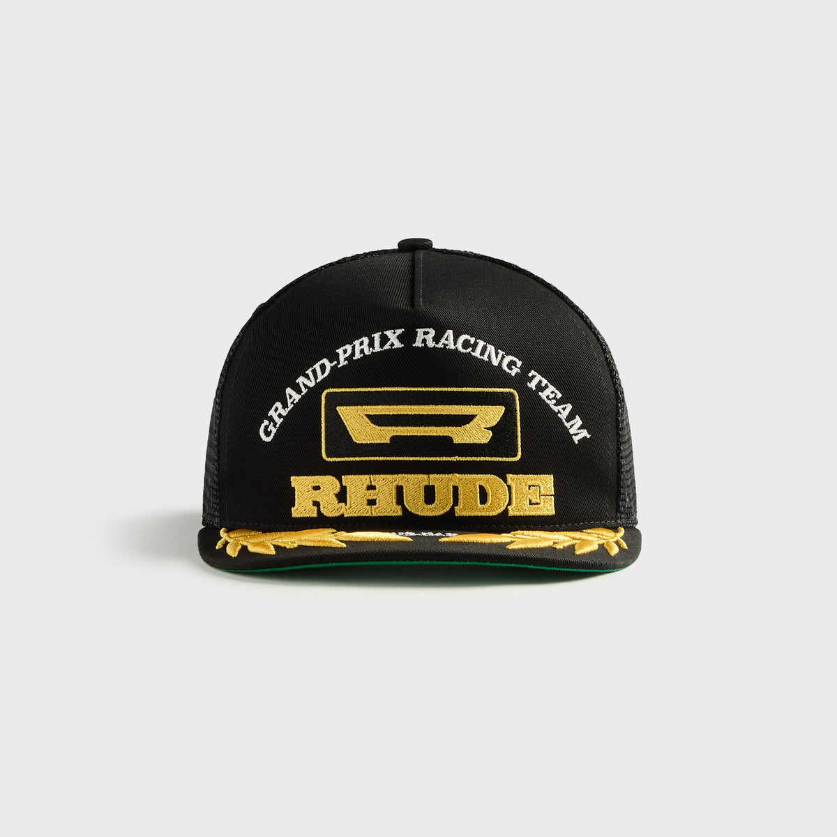Rhude Racing Panel Trucker Hat - Black / Yellow