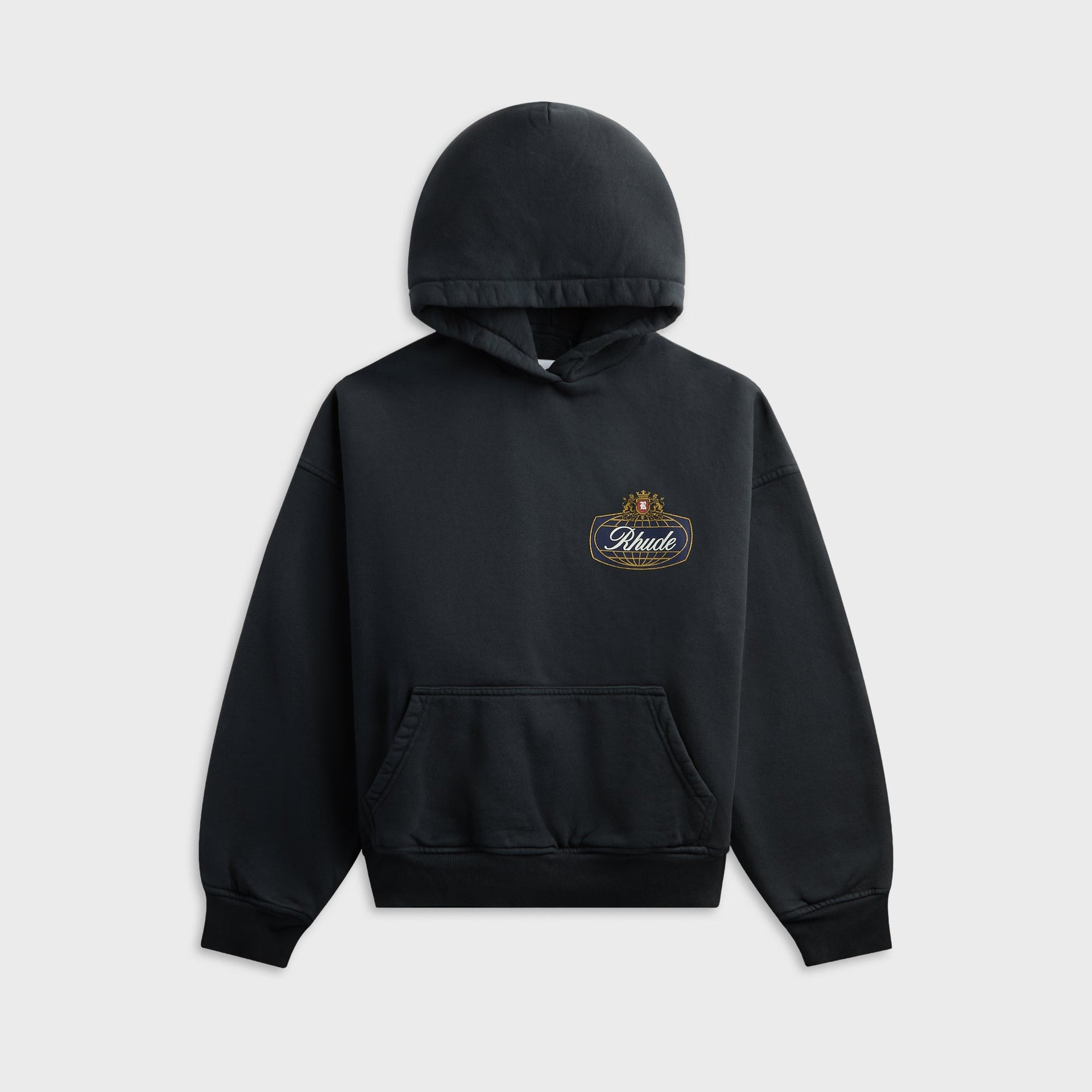 Rhude Crest Hoodie - Vintage Black / Blue / Red