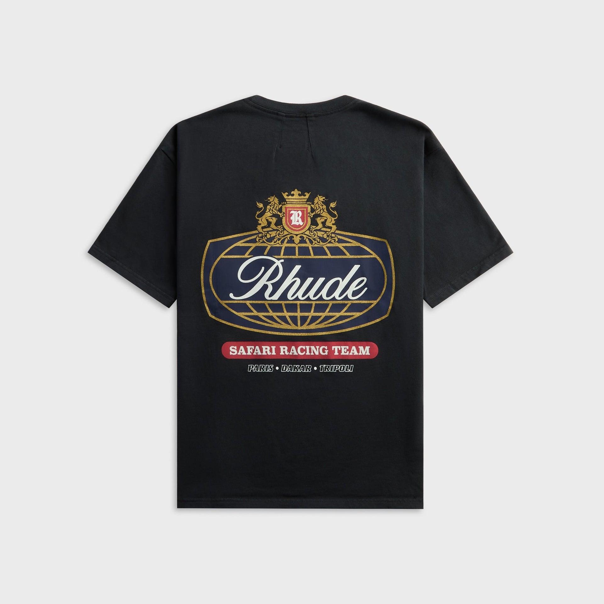 Rhude Safari Crest Tee - Vintage Black / Blue / Red