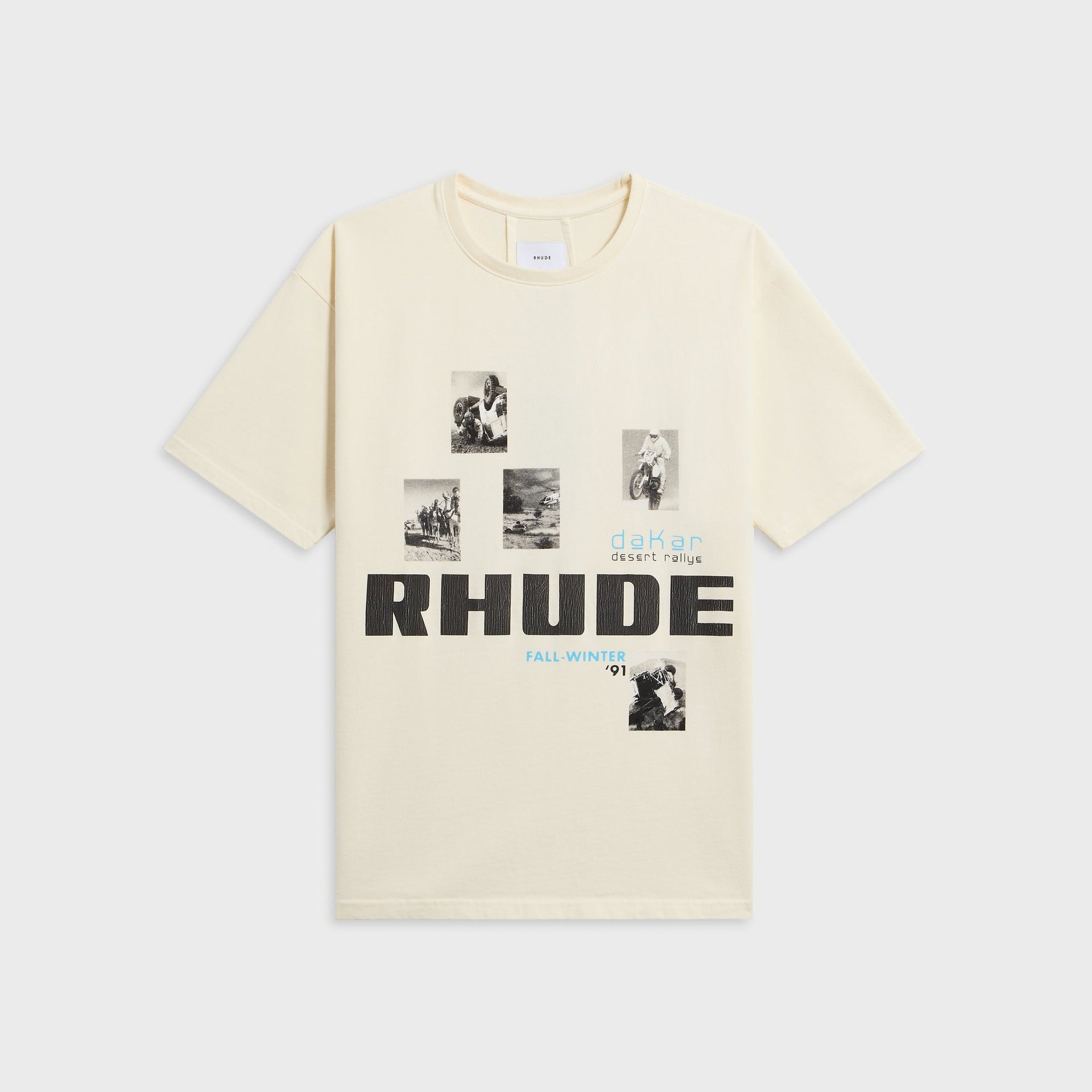 Rhude Winter 91 Rallye Tee - Vintage White / Vintage Black