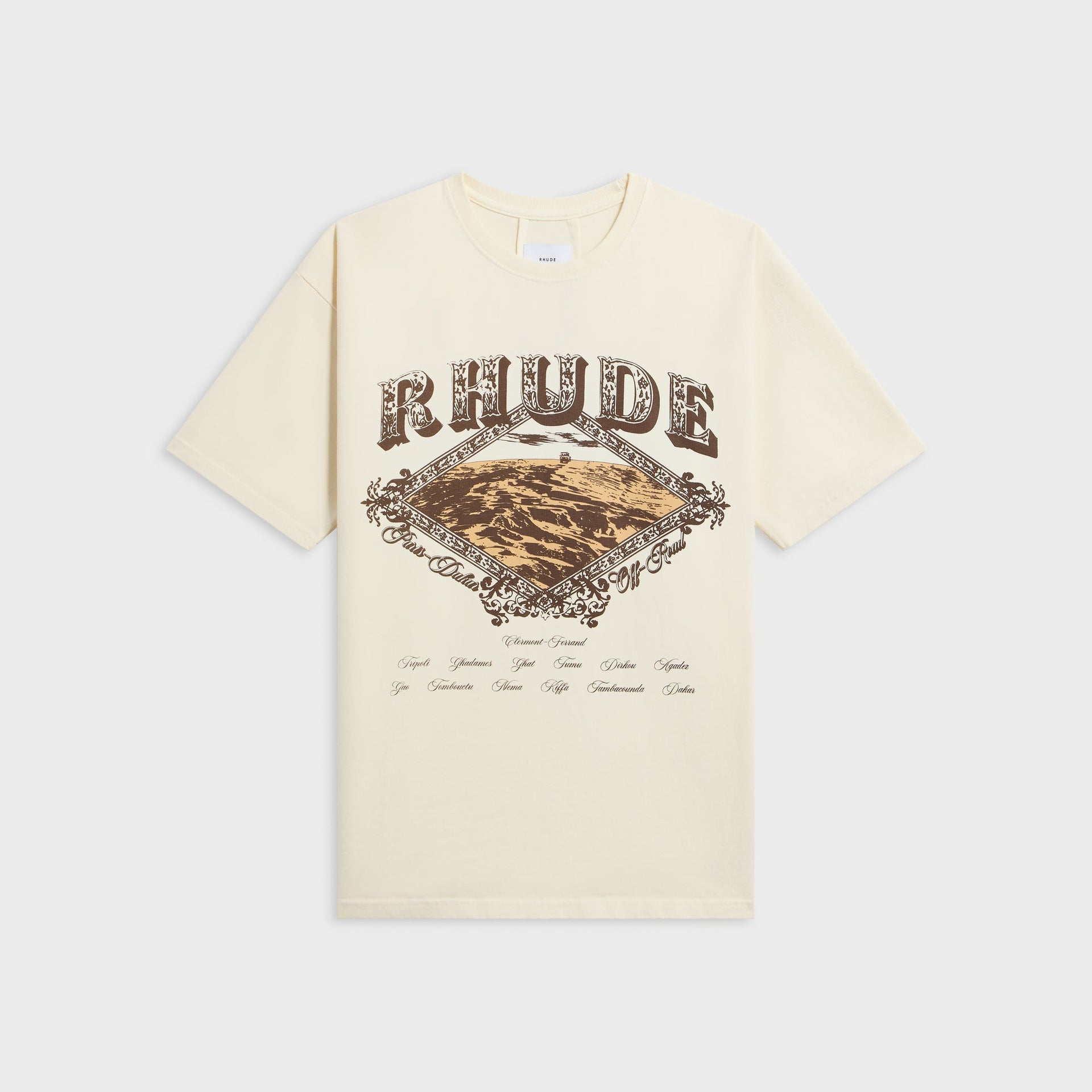Rhude Dakar Convoy Tee - Vintage White / Brown