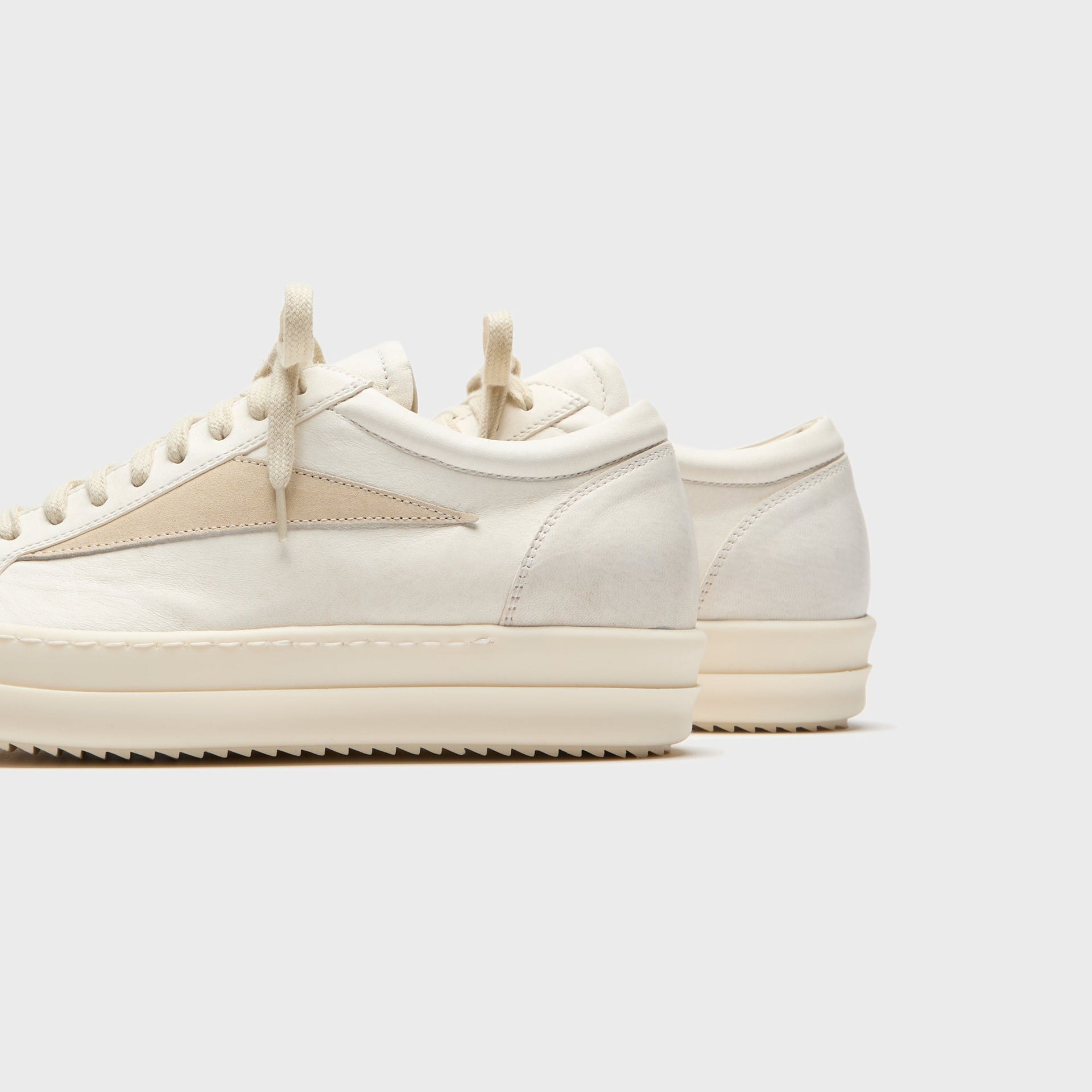 Rick Owens Scarpe In Pelle Vintage Sneaks - Milk / Milk / Milk