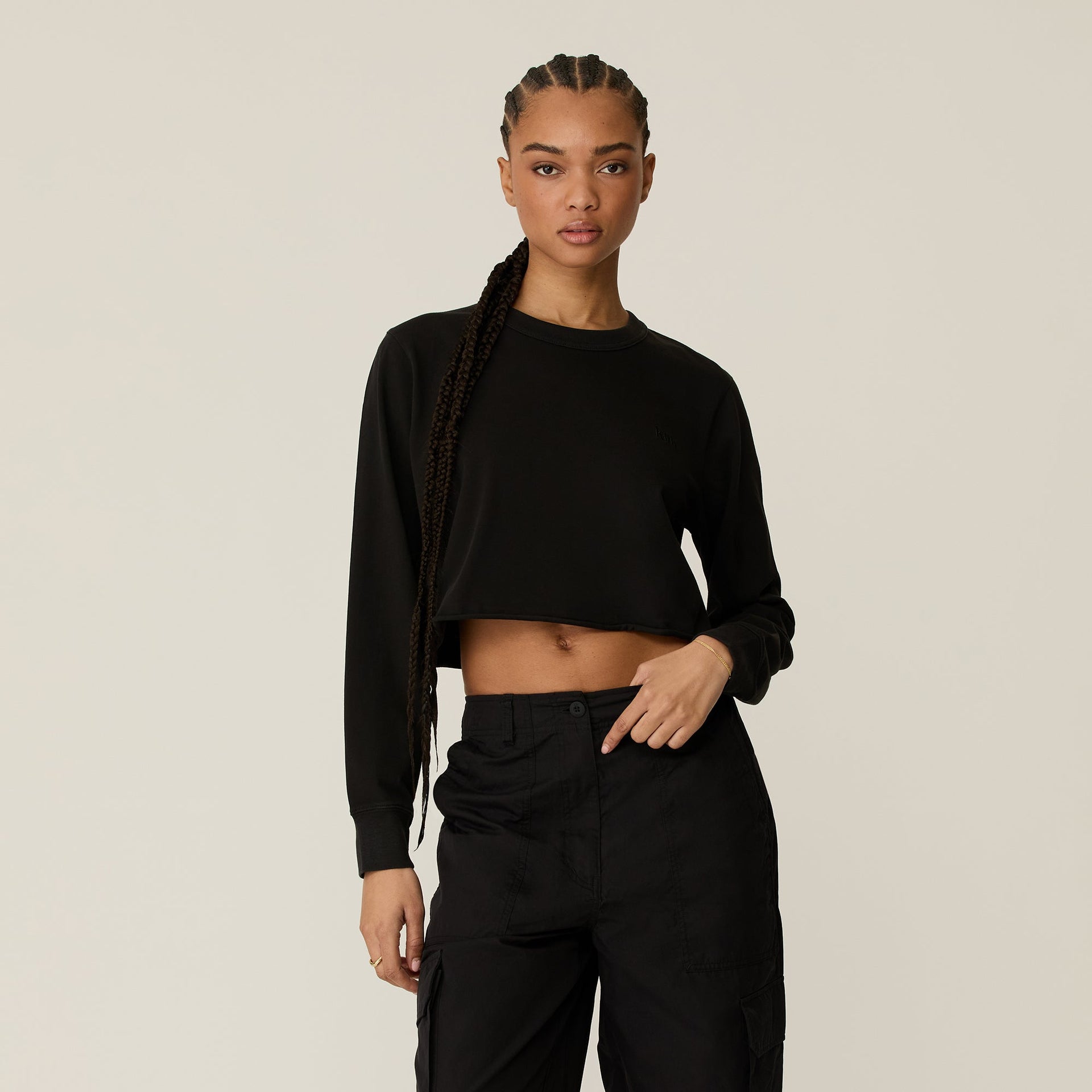 Kith Women Lucy Cropped Long Sleeve II Tee - Mass