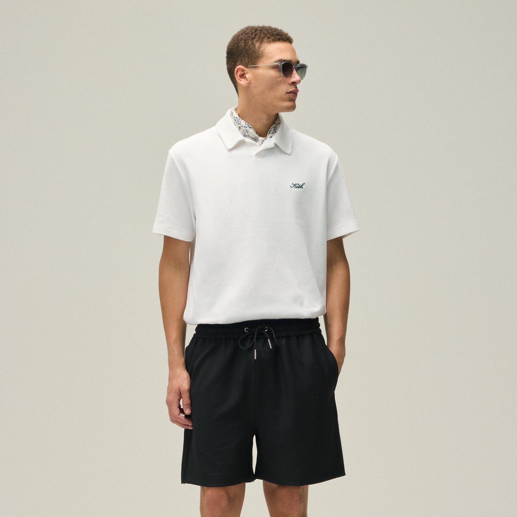 KITH ワッフル ポロシャツ オフホワイト M Kith Micro Waffle Drew Polo - White – Kith UK