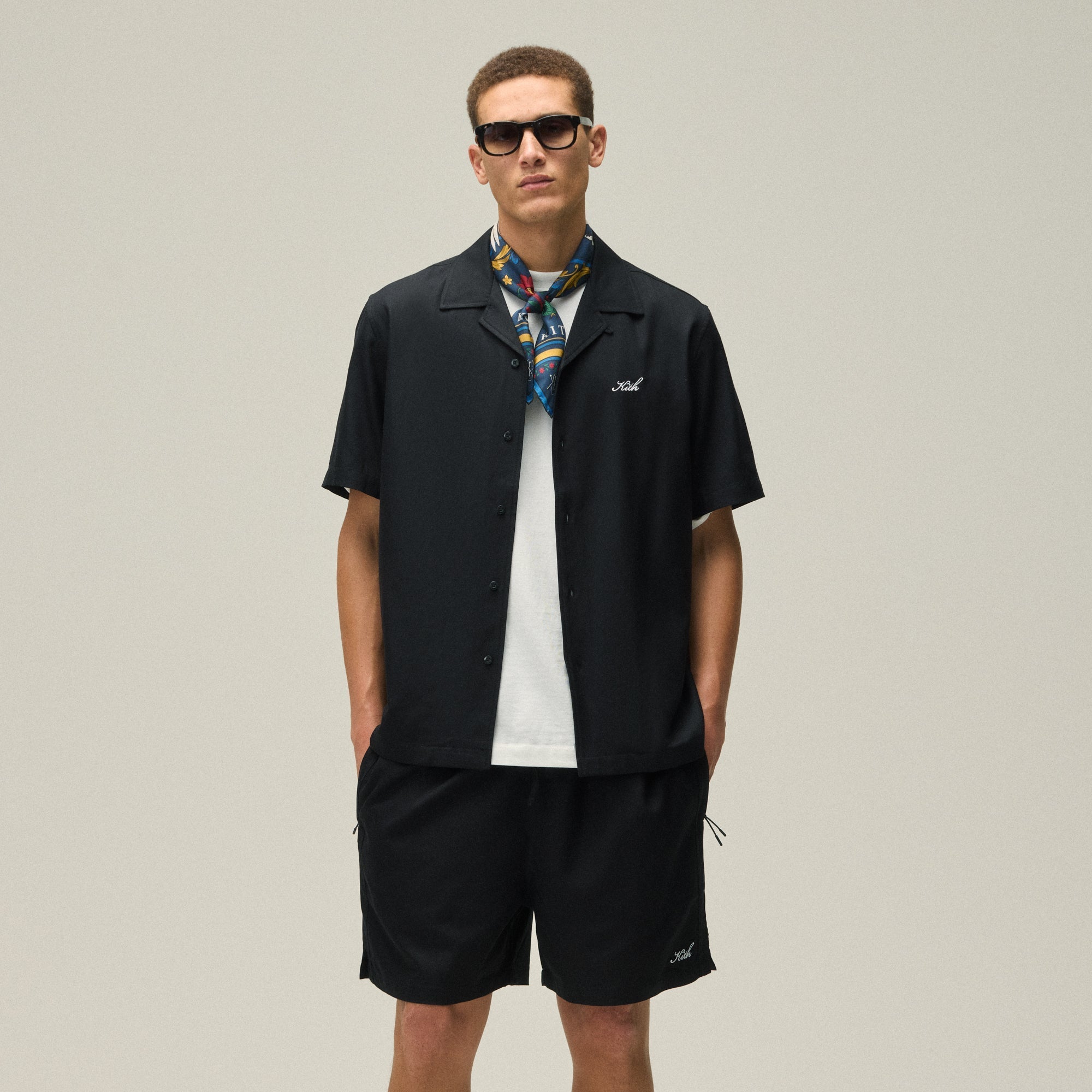 Kith Silk Cotton Thompson Camp Collar Shirt - Black – Kith UK