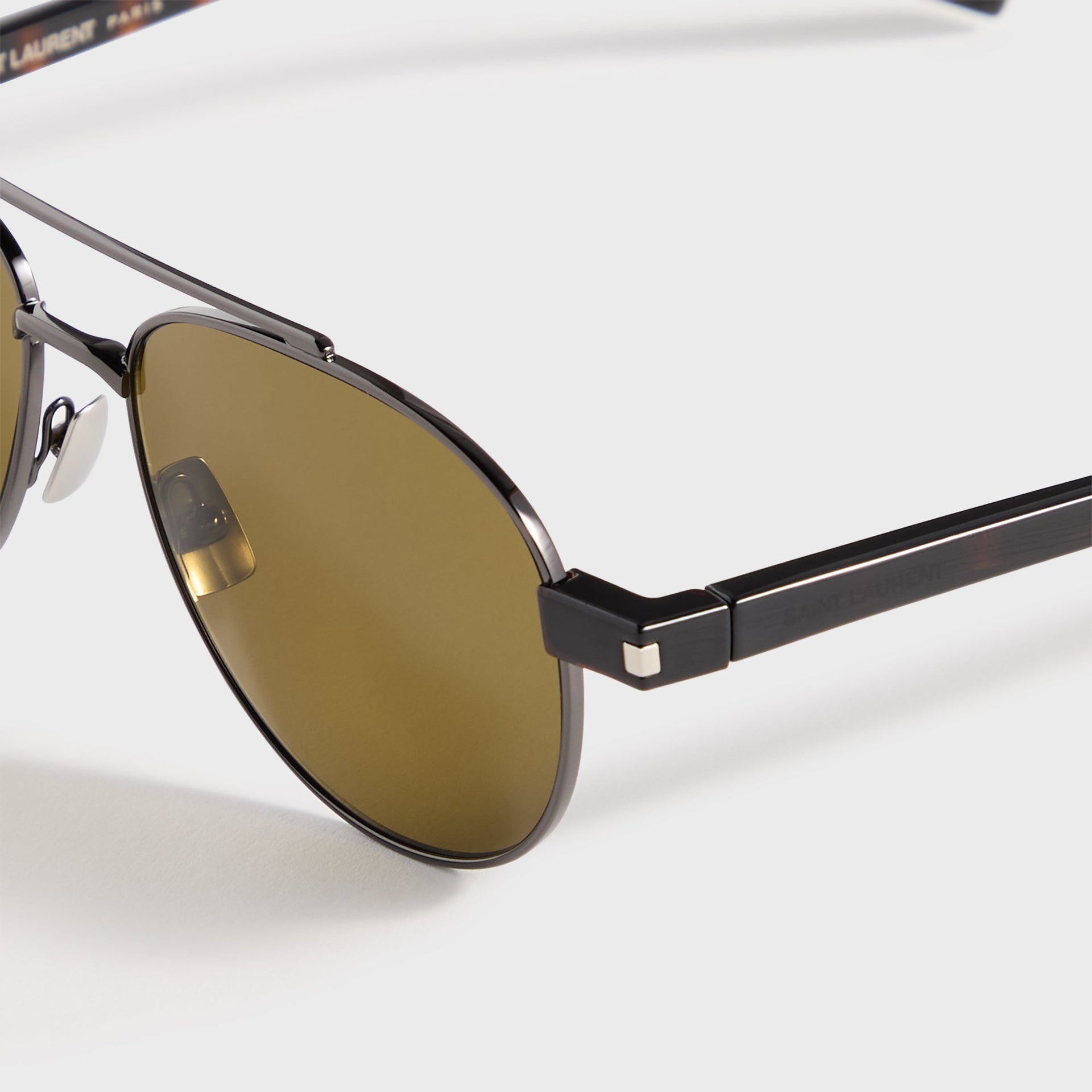 Saint Laurent 843 Sunglasses - Ruthenium / Havana / Brown