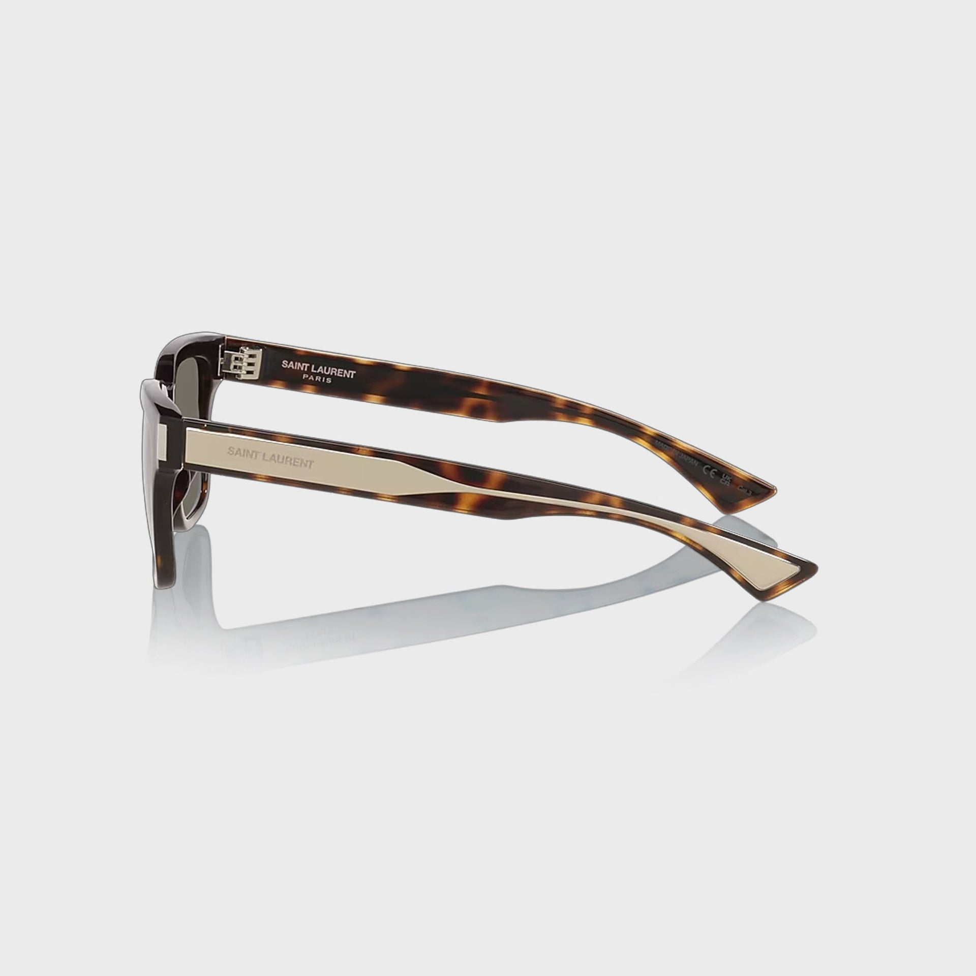 Saint Laurent Man Recycled Acetate Sunglasses - Havana / Grey