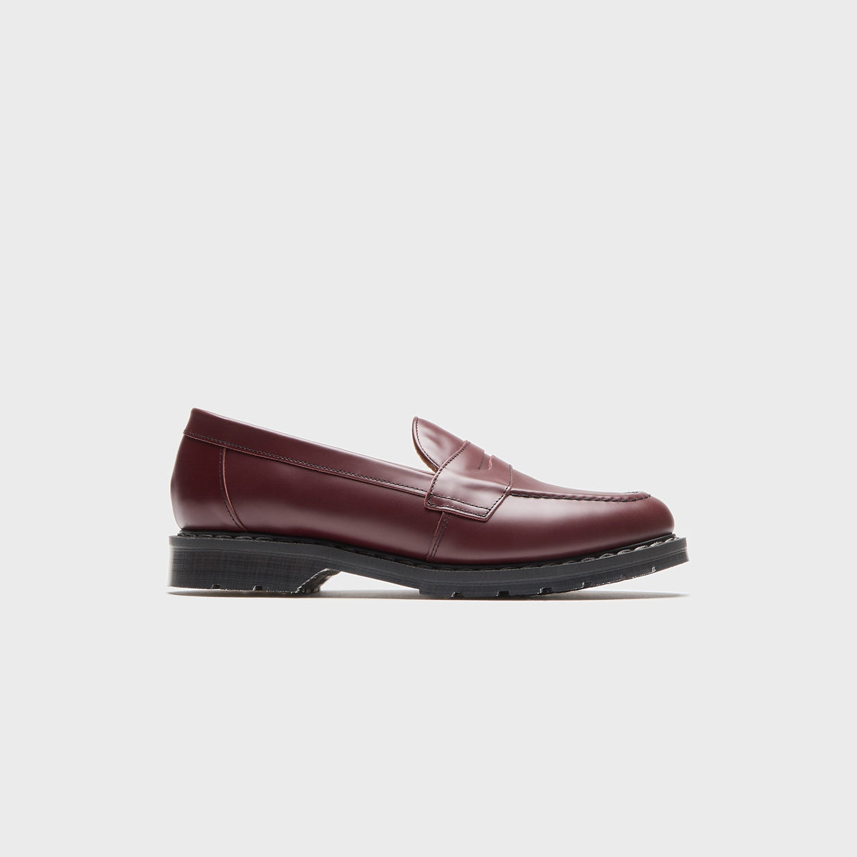 Solovair Hi-Shine Penny Loafer - Oxblood