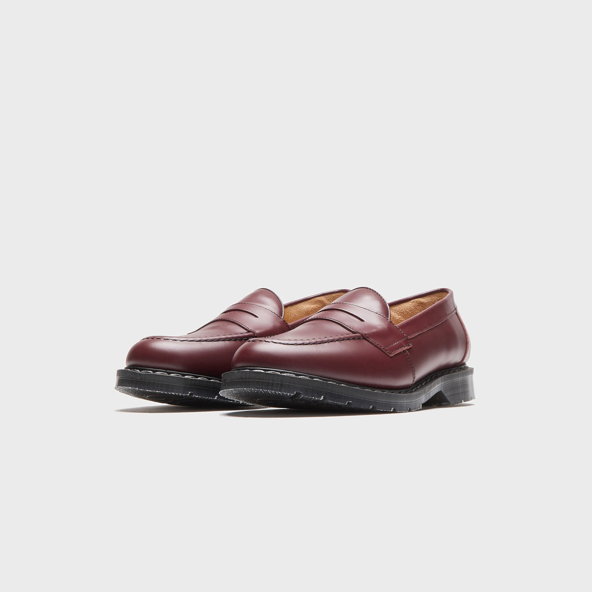 Solovair Hi-Shine Penny Loafer - Oxblood