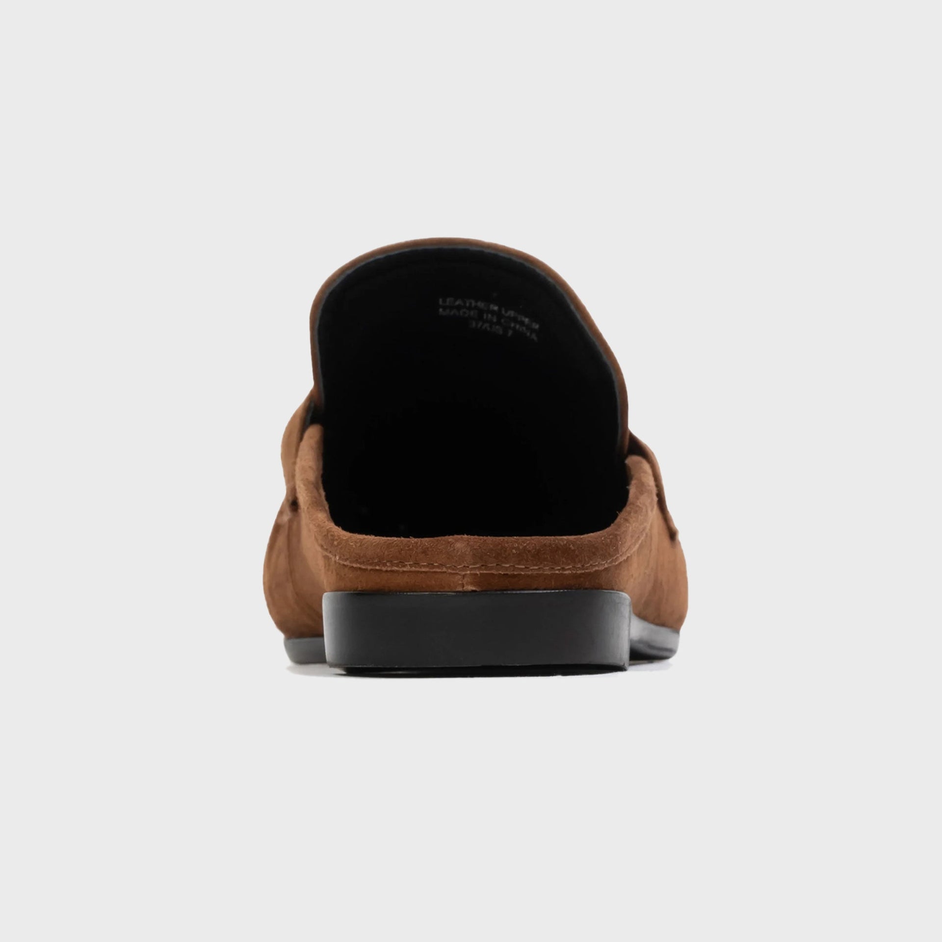 Black Suede Studio Gabby Loafer Mule - Tobacco Suede
