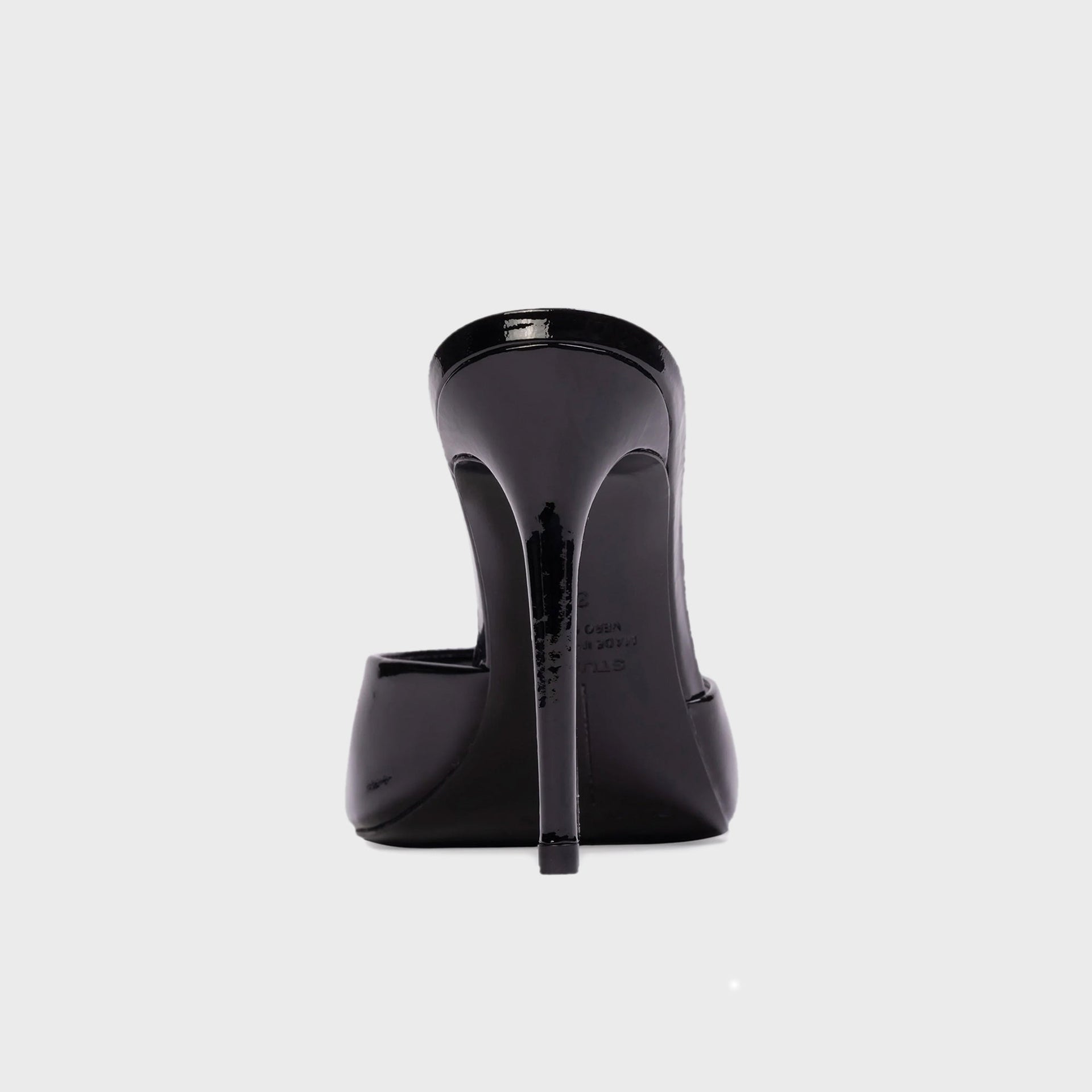 Black Suede Studio Uma 100 Mule - Black Patent Leather
