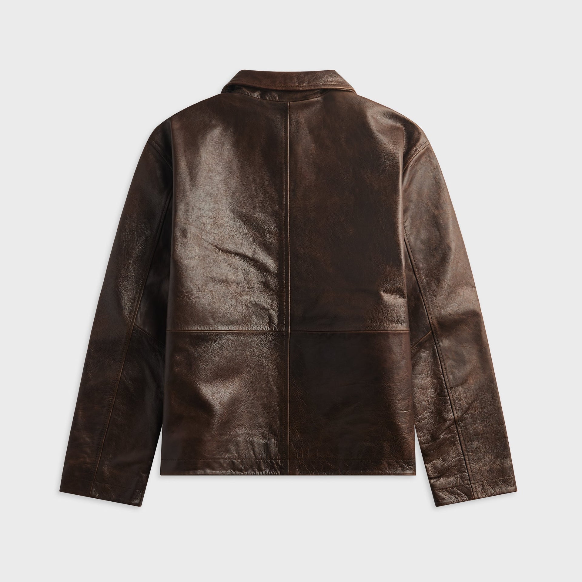 Sunflower Short Leather Jacket - Brown