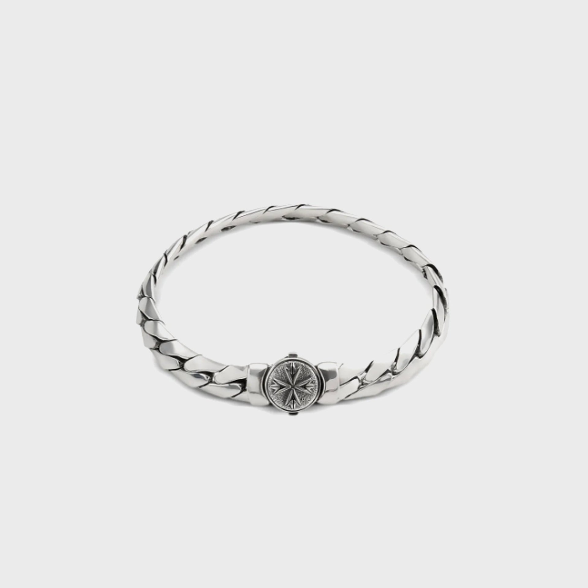Emanuele Bicocchi Herringbone Chain Logo Bracelet  - Silver