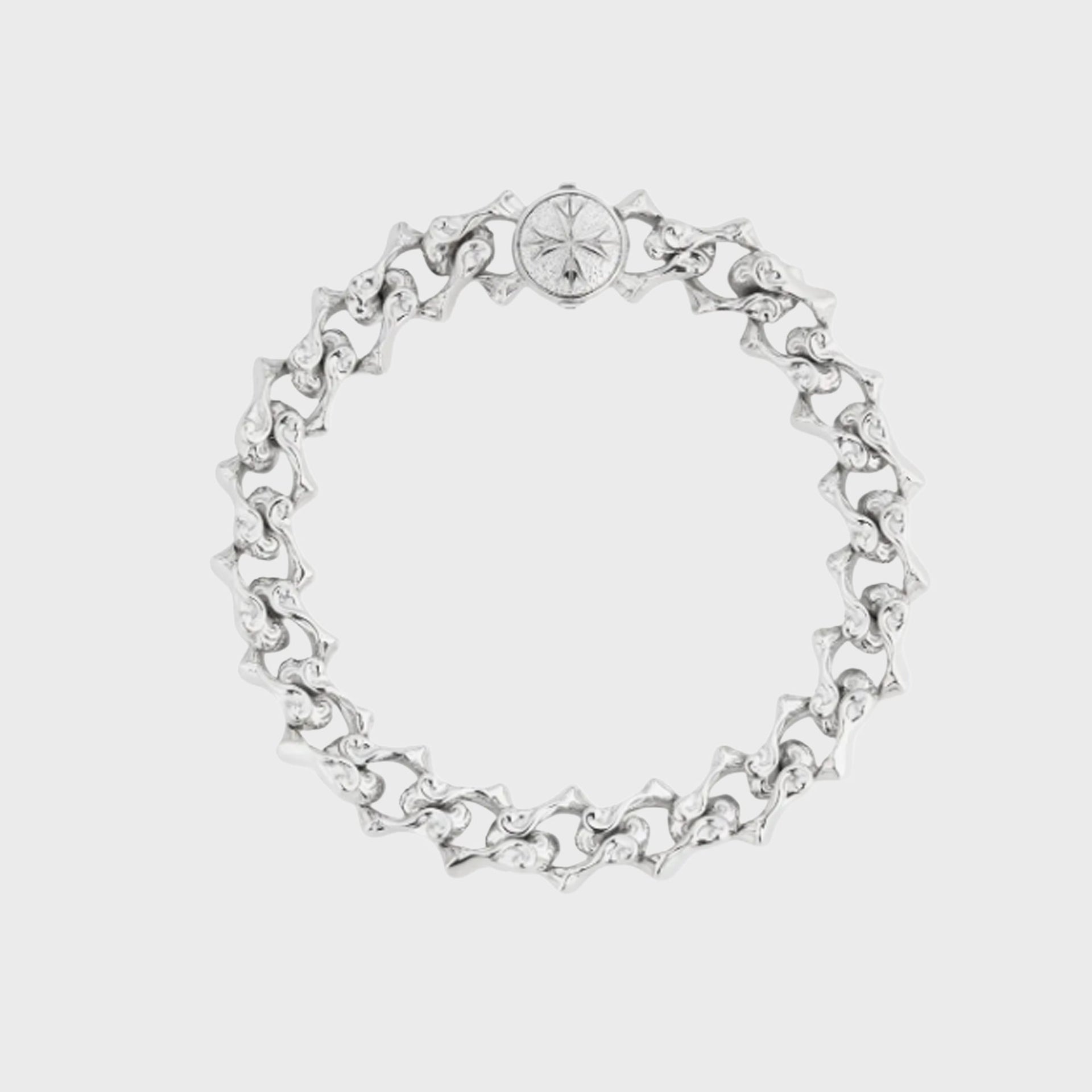 Emanuele Bicocchi Sharp Chain Logo Bracelet - Silver