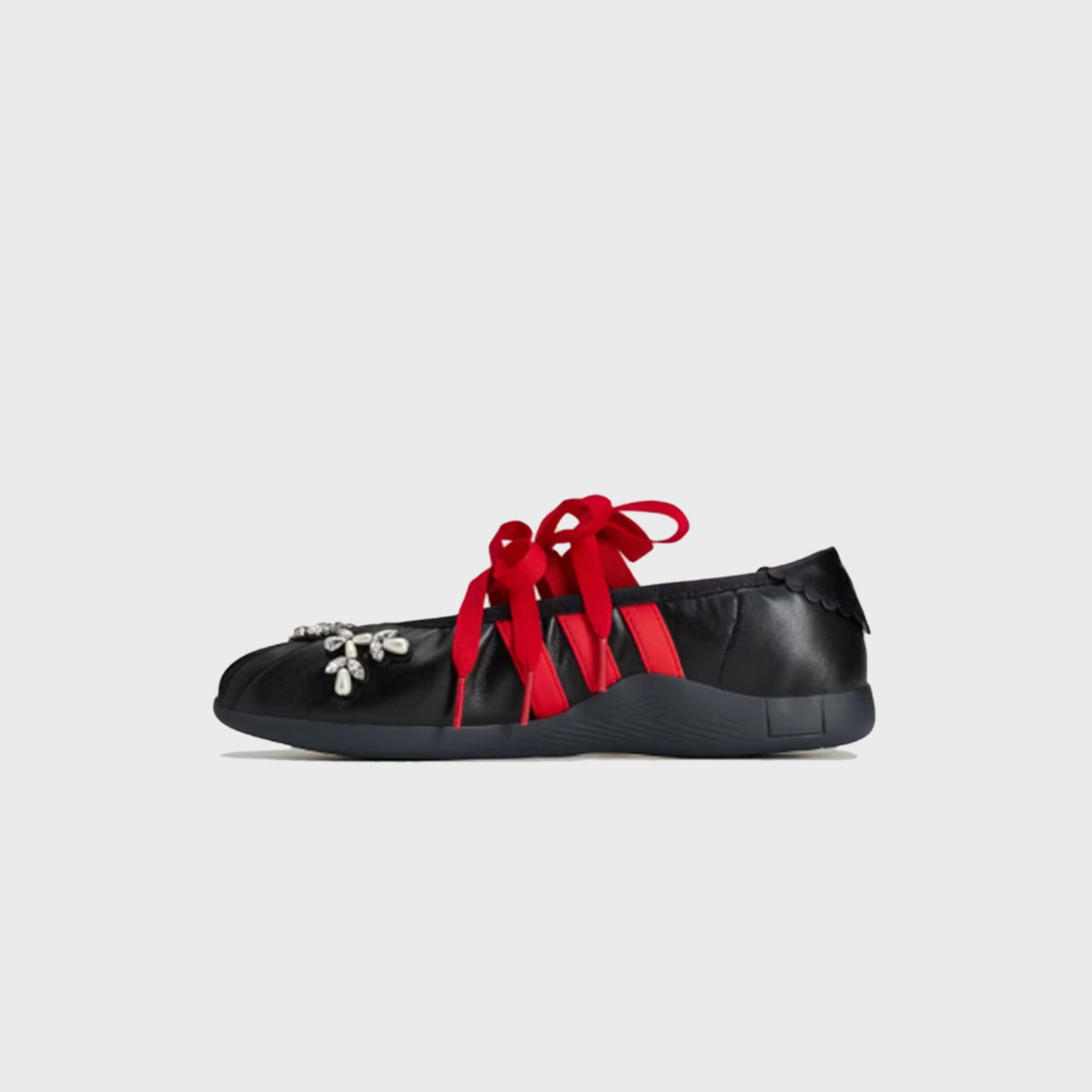 adidas x Simone Rocha WMNS Taekwondo Ballerina Leather - Core Black / Better Scarlet / Core Black