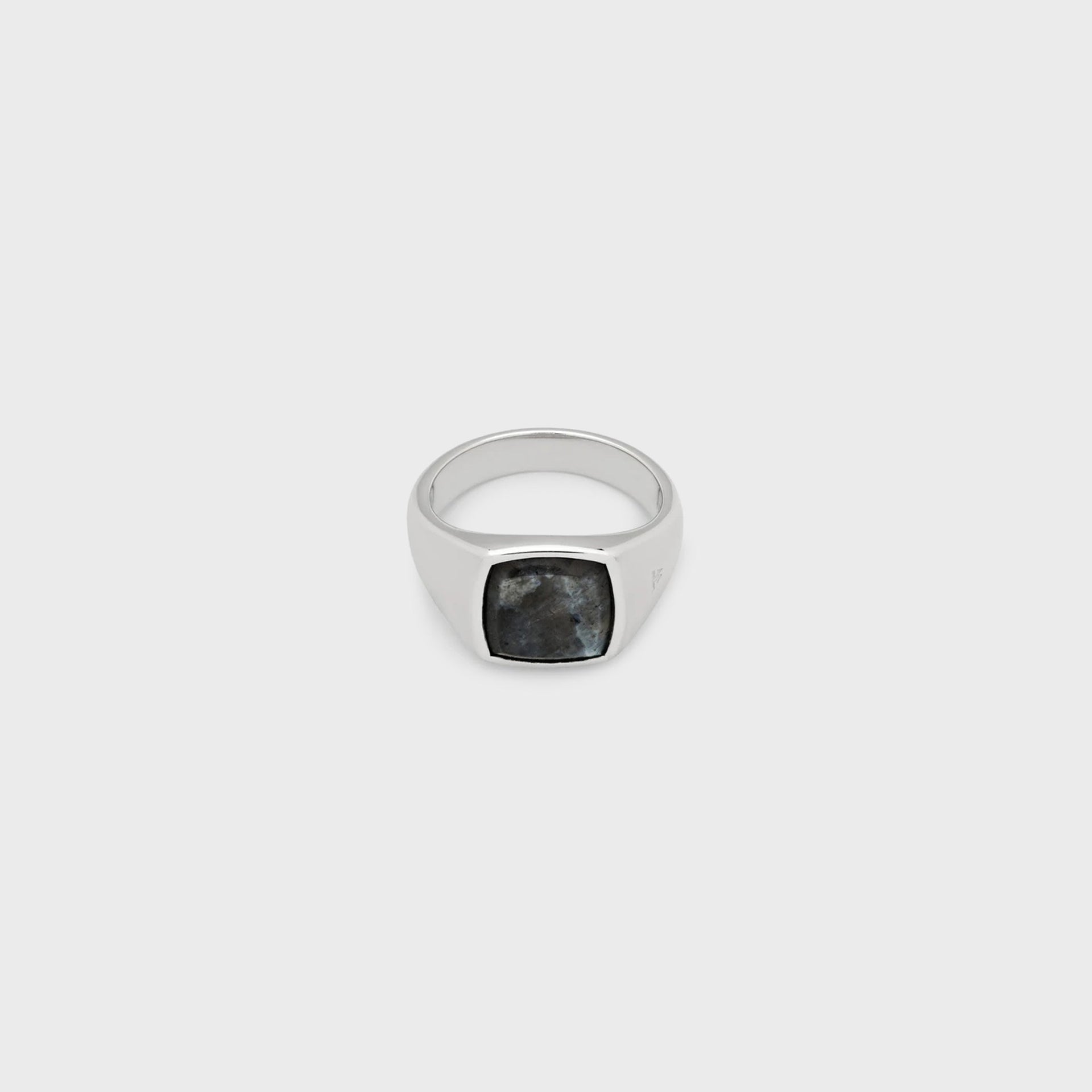 Tom Wood Kay Ring Larvikite 58" - Silver