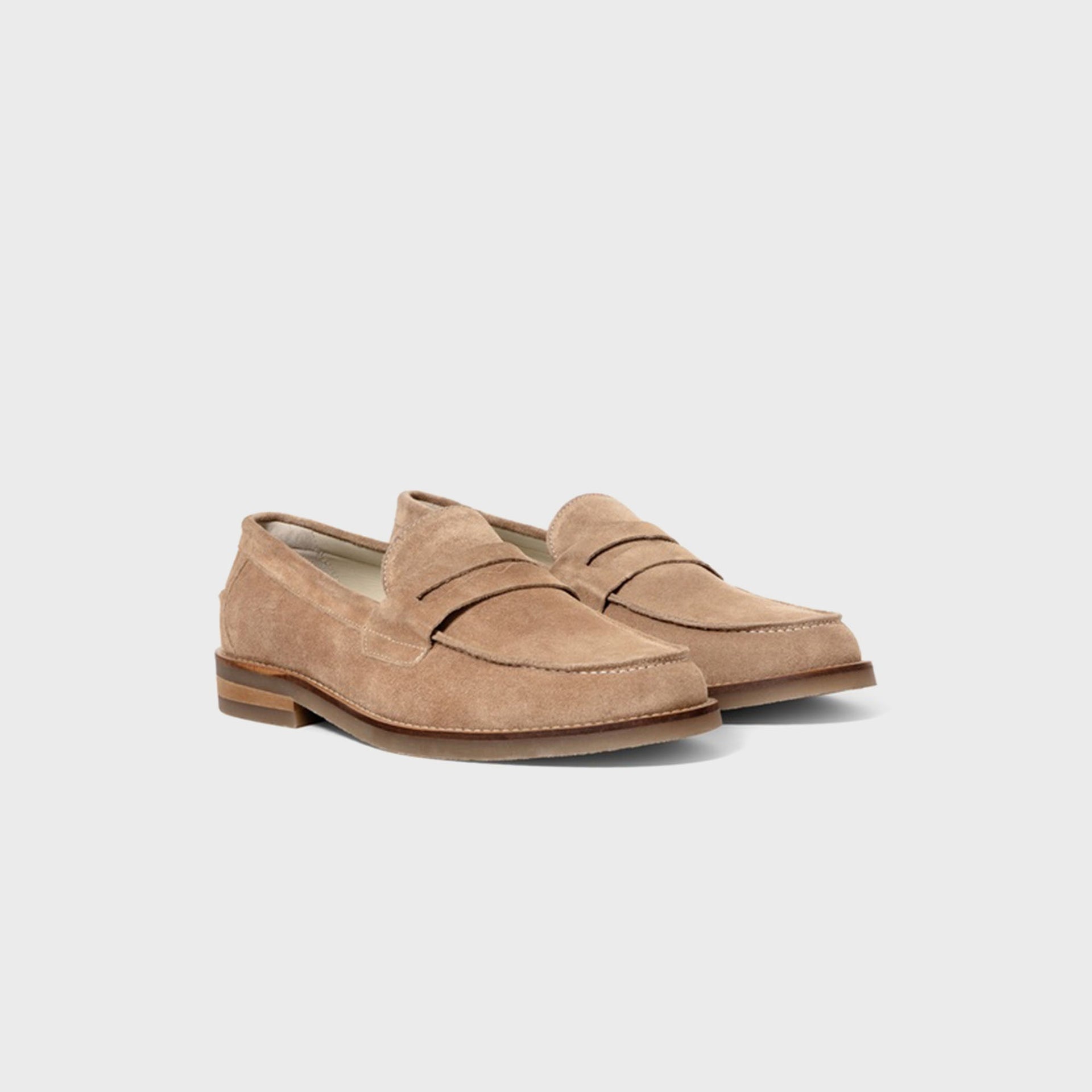 DUKE + DEXTER Wilde Suede Penny Loafer - Mocha