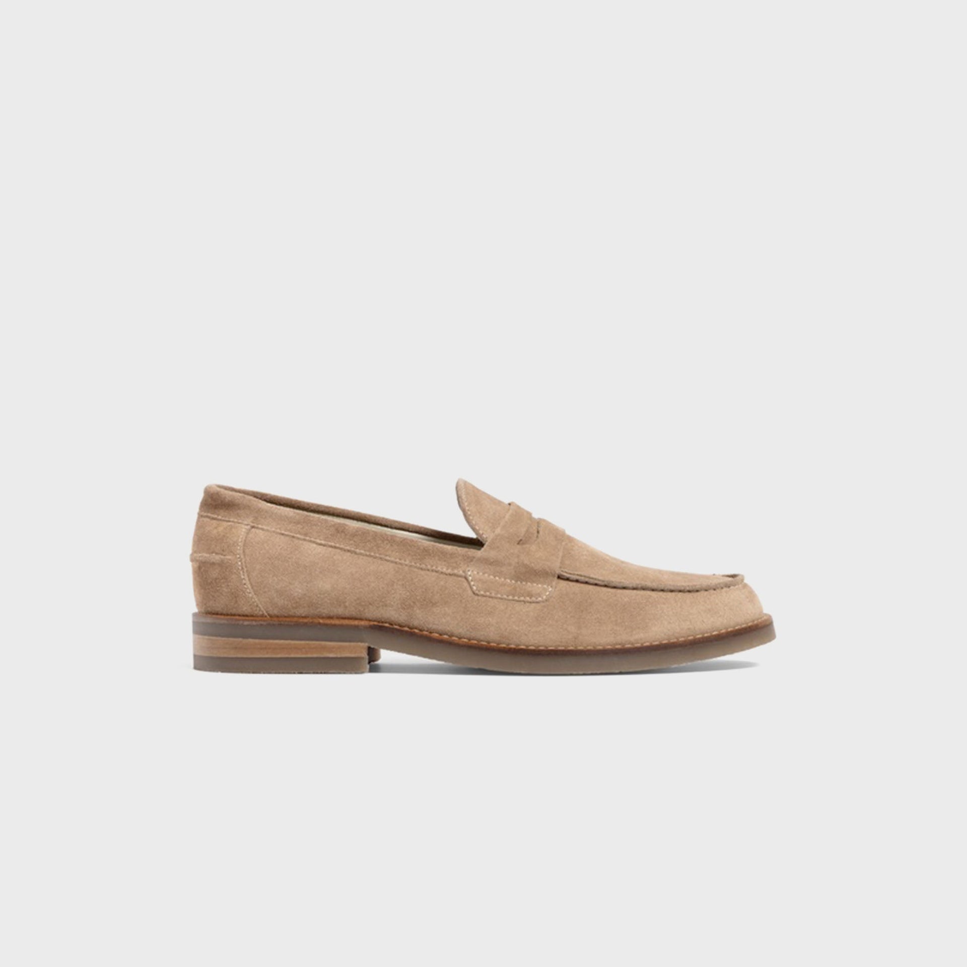 DUKE + DEXTER Wilde Suede Penny Loafer - Mocha